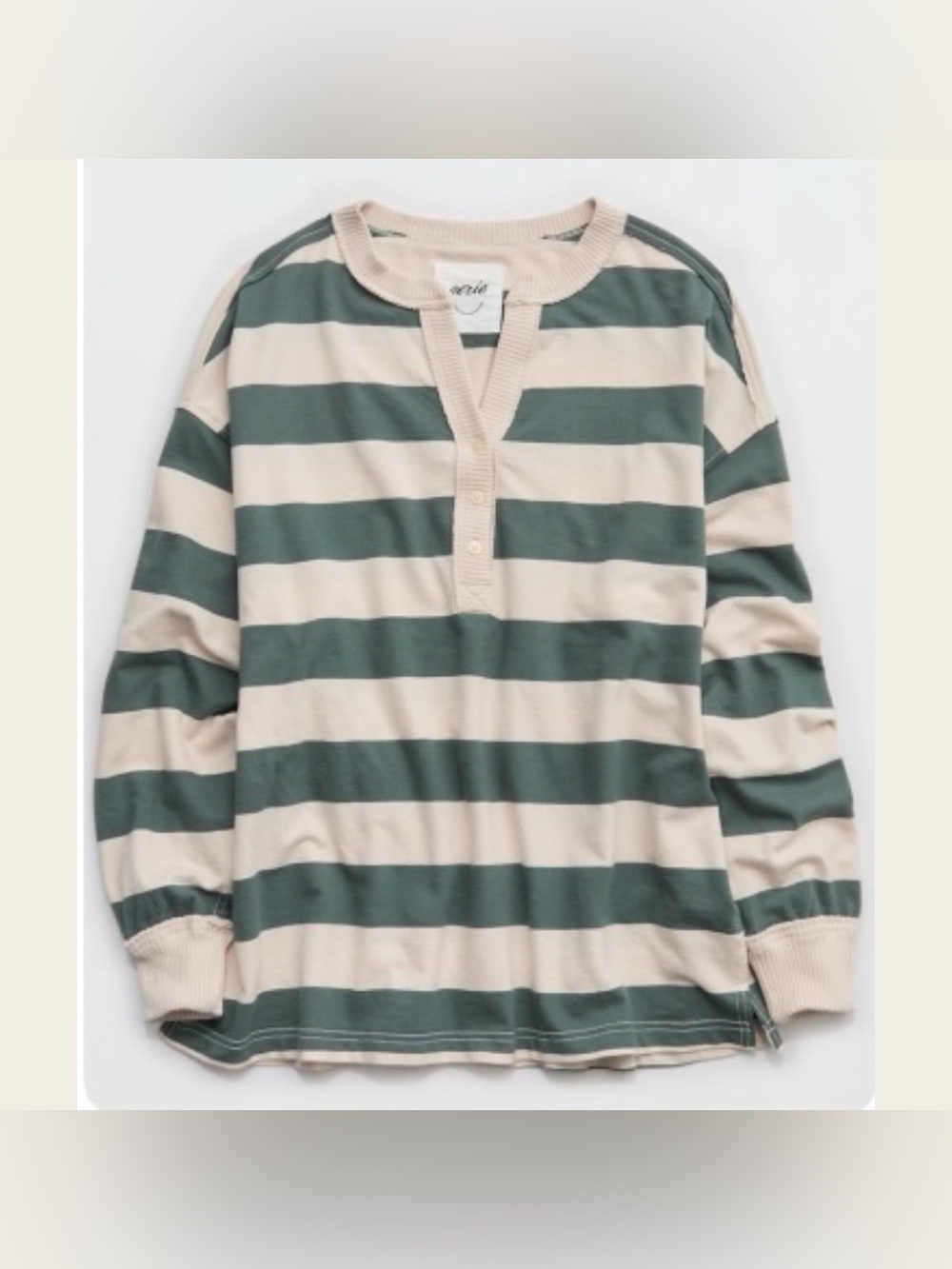 Aerie Poolside Terry Henley Sweatshirt, NWT!  Cross listed on Mercari!